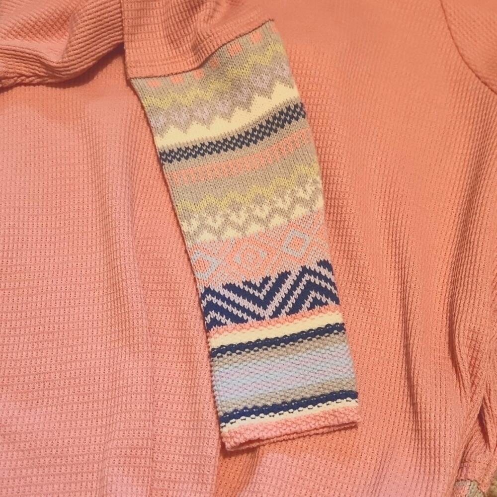 Beachlunchlounge Trace Dusty Rose Waffle Knit Thermal Size SM‎ Design Cuffs - Picture 4 of 11
